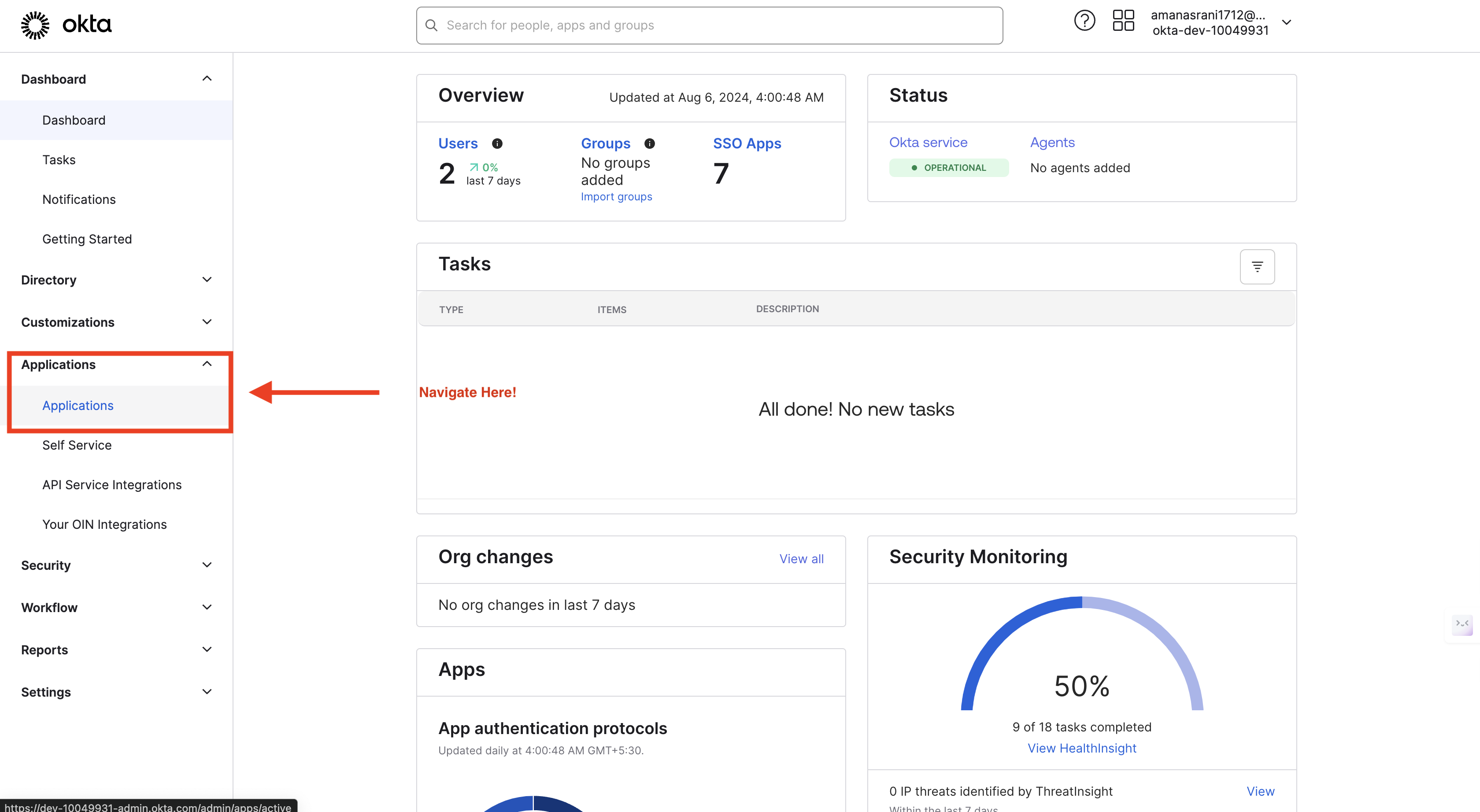 Navigate to "Applications" > "Applications" in the main menu.
